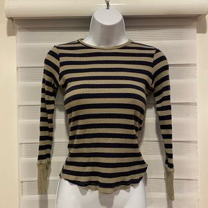 (3/$15) Green & Navy Blue Striped Longsleeve